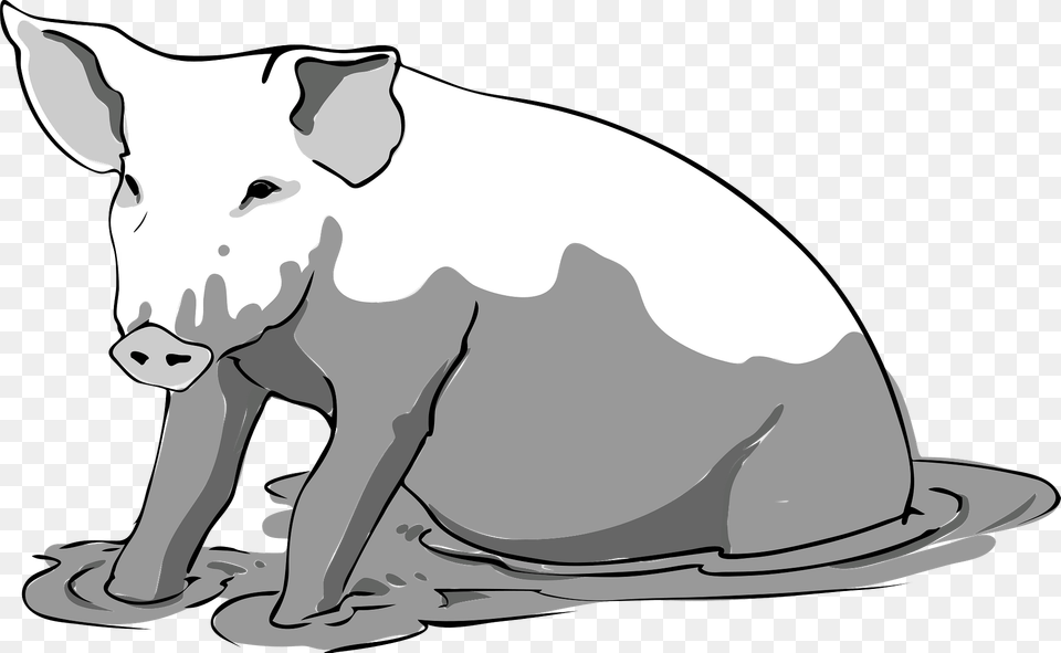 Pig In A Puddle Clipart, Animal, Mammal, Hog, Fish Png Image