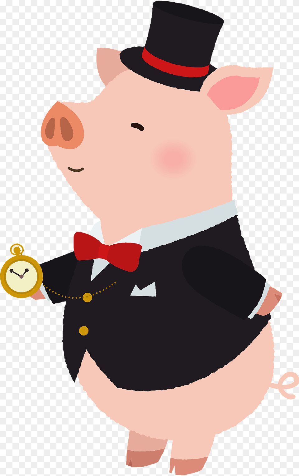 Pig In Top Hat And Tux Clipart, Baby, Person, Accessories, Formal Wear Png Image