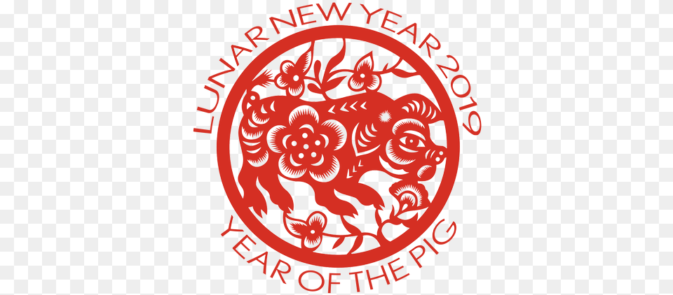 Pig Lunar New Year Transparent Chinese Zodiac Pig Clear Background, Emblem, Symbol, Logo Free Png