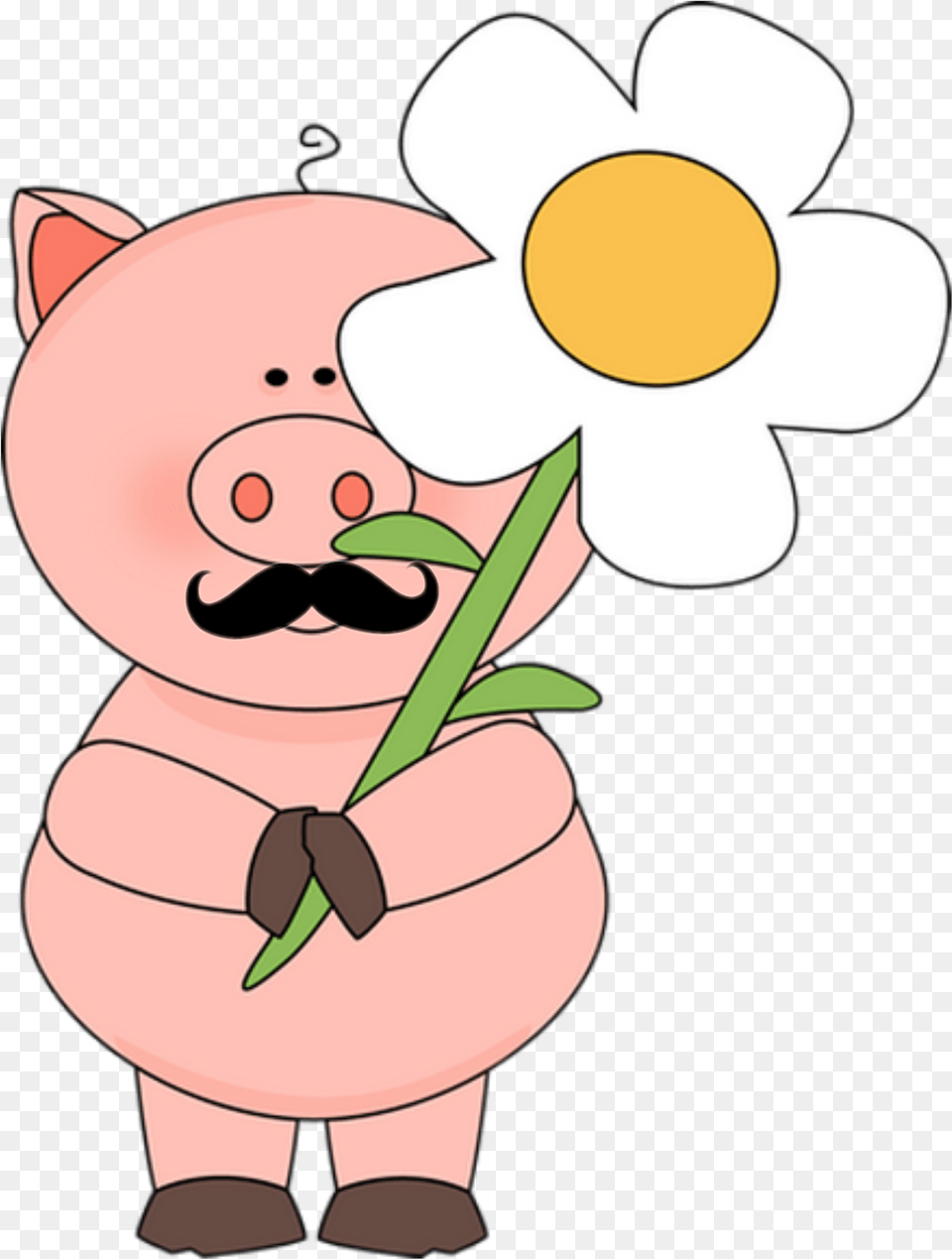 Pig Mostacho Cerdito Bigote Clean Dirty Clipart, Person, Face, Head, Flower Free Png Download