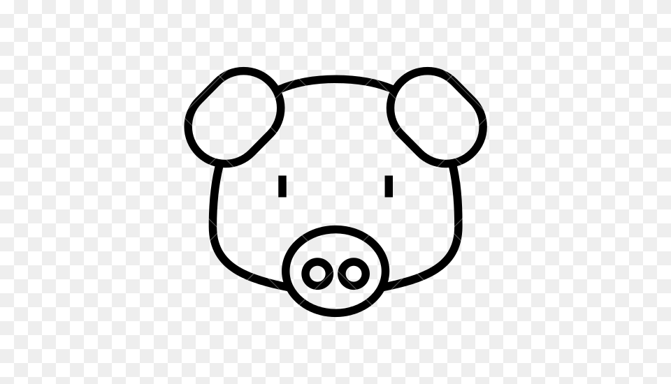 Pig Outline Group With Items, Text, Electronics Free Png