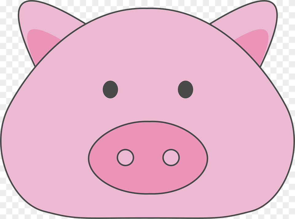Pig Pig Face Pig Illustration Pink Nose Emoji Cartoon, Piggy Bank, Animal, Mammal, Disk Free Transparent Png