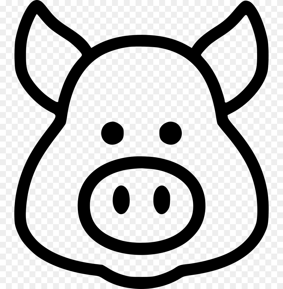 Pig Pig Head Clipart Black And White, Snout, Stencil, Animal, Mammal Png Image