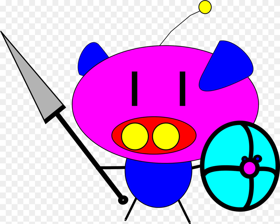 Pig Pig With Spear And Shield Clip Arts Free Png