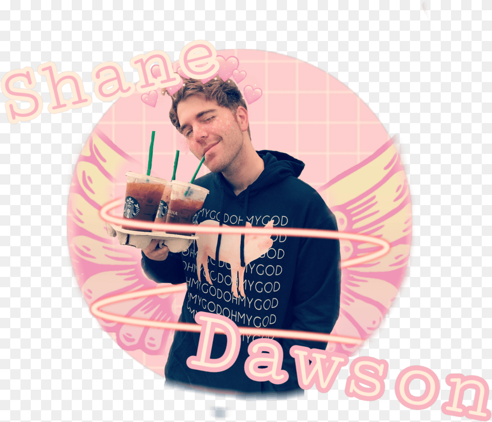 Pig Pink Shane Dawson Sticker By Tyrankin Circle, Photography, Portrait, Person, Head Free Transparent Png