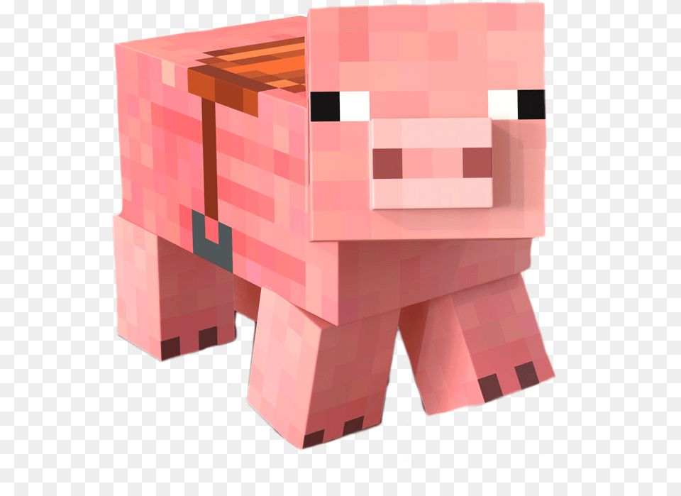 Pig Scpinkpig Pinkpig Minecraft Videogame Pink Animals Minecraft Pig With Saddle, Brick, Mailbox Free Png