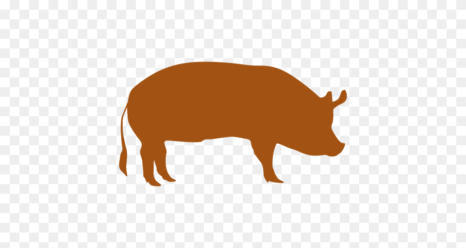 Pig Side Silhouette, Animal, Boar, Hog, Mammal Png Image