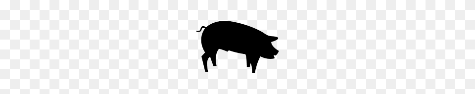 Pig Silhouette, Gray Free Png Download