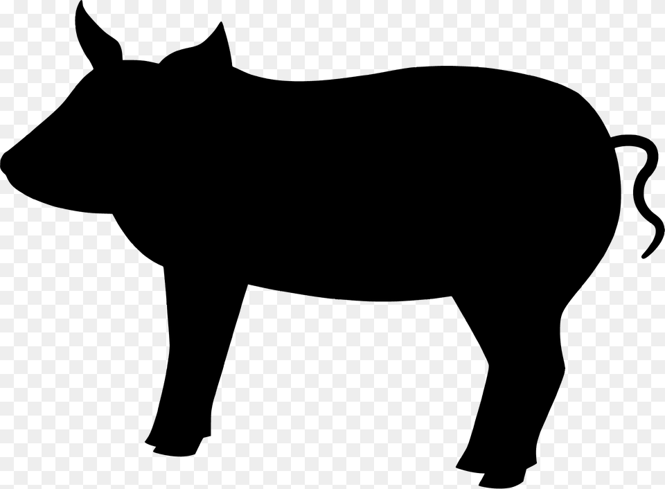 Pig Silhouette, Animal, Mammal, Stencil, Canine Png Image