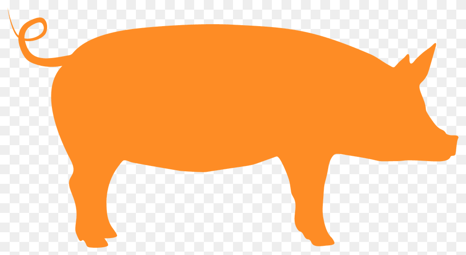 Pig Silhouette, Animal, Boar, Hog, Mammal Png Image