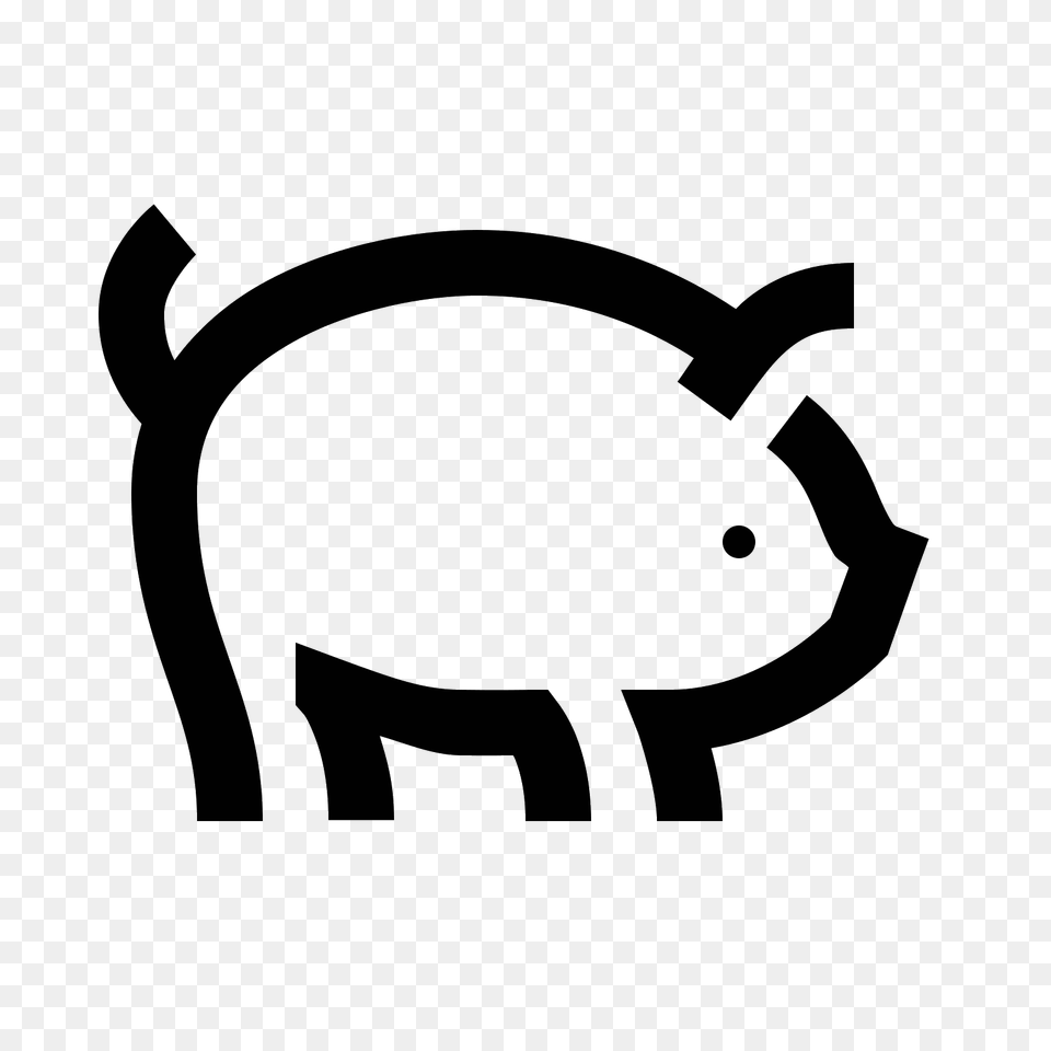Pig Silhouette Background, Gray Free Png