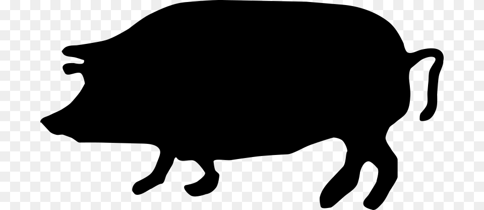 Pig Silhouette Clip Art, Gray Png