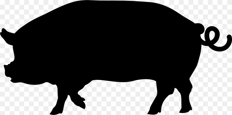 Pig Silhouette Clip Art Pig Clipart Silhouette, Animal, Mammal, Hog, Boar Png Image