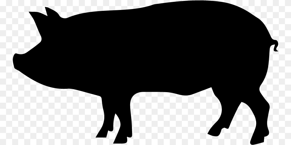 Pig Silhouette Clip Art Silhouette Of A Pig, Gray Free Png Download