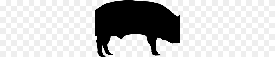 Pig Silhouette Image, Gray Free Transparent Png