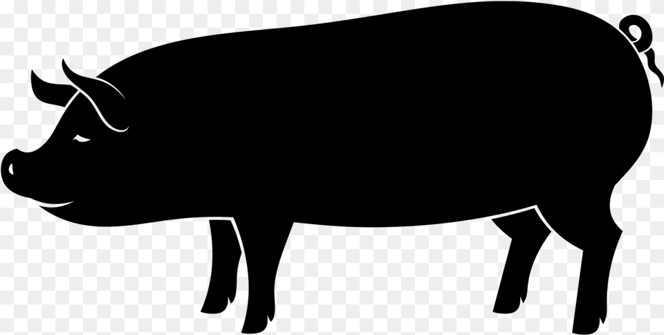 Pig Silhouette Pig Roast Silhouette, Gray Free Transparent Png