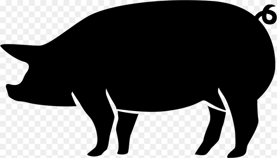 Pig Svg Icon Free Download Pig Black, Animal, Mammal, Silhouette, Stencil Png