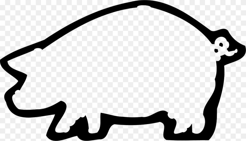 Pig White Pig, Stencil, Silhouette, Animal, Mammal Free Png Download