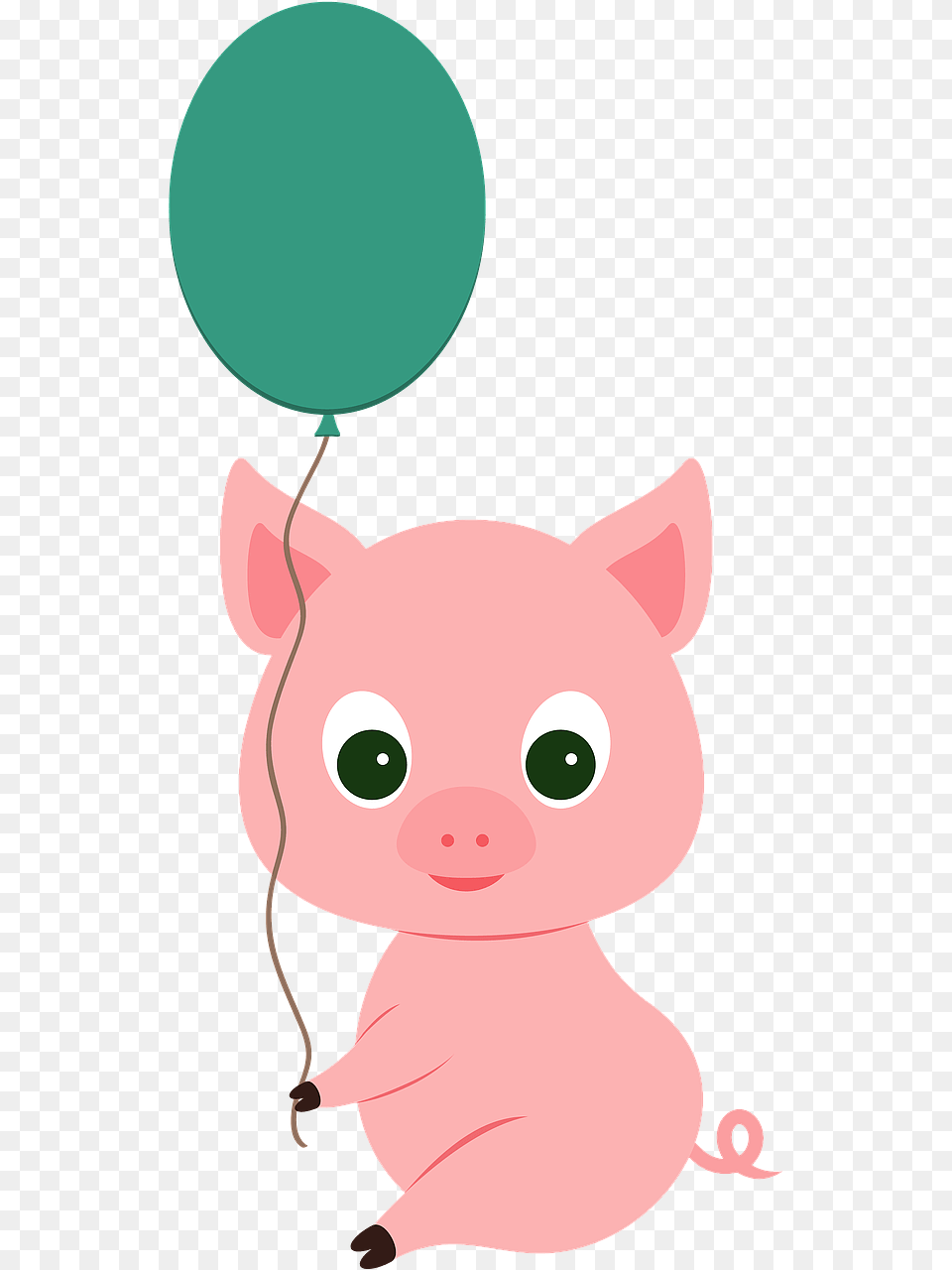 Pig With A Balloon Clipart, Animal, Mammal, Bear, Wildlife Free Png