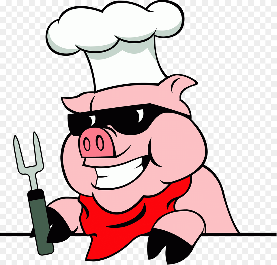 Pig With Chefs Hat, Cutlery, Cartoon, Fork, Baby Free Png