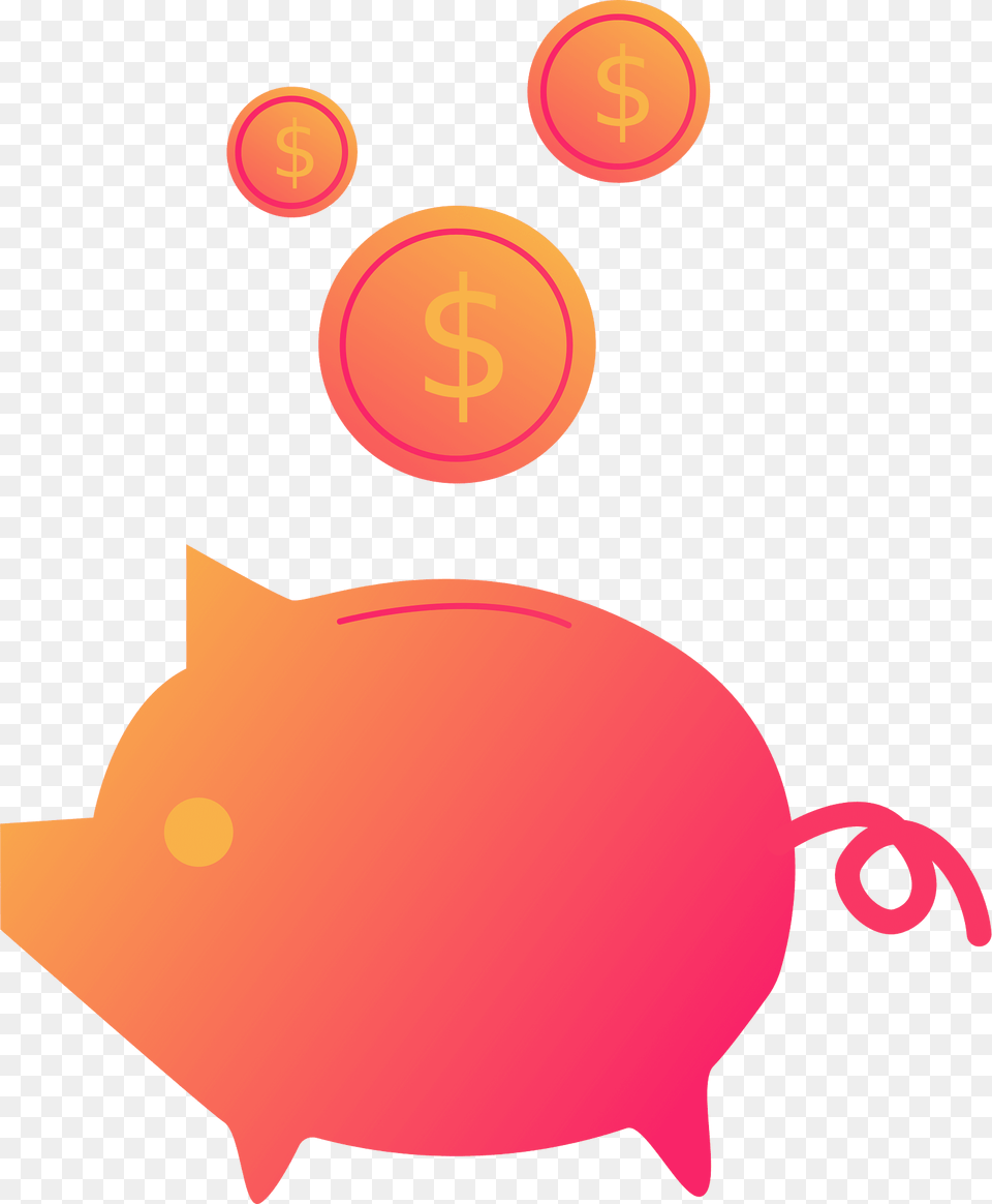Pig With Coins Clipart, Piggy Bank, Animal, Cat, Mammal Free Png