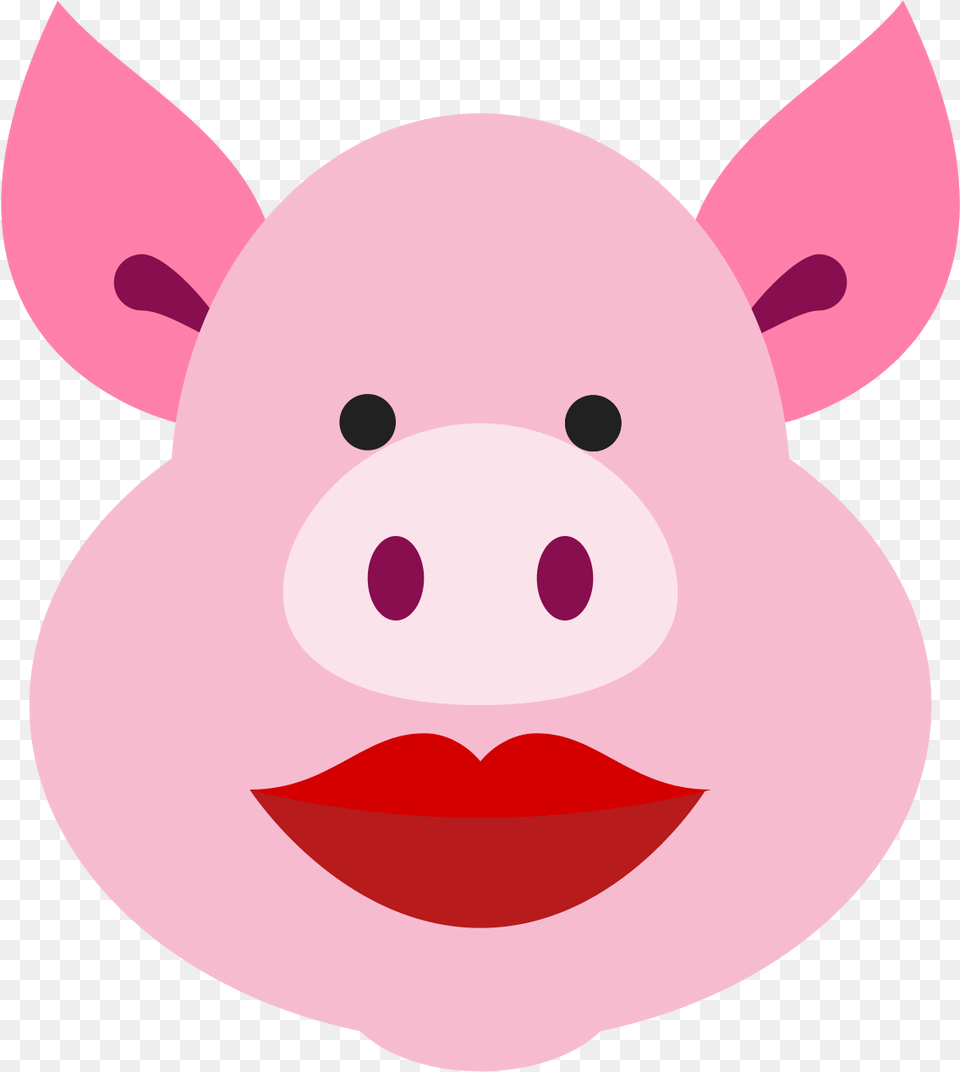 Pig With Lipstick Icon And Vector Cartoon Pig With Lipstick, Animal, Mammal, Nature, Outdoors Free Transparent Png