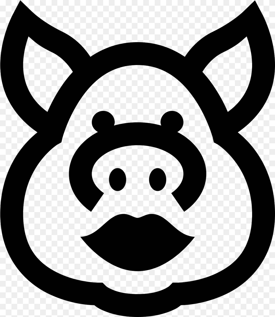 Pig With Lipstick Icon Icon, Gray Png