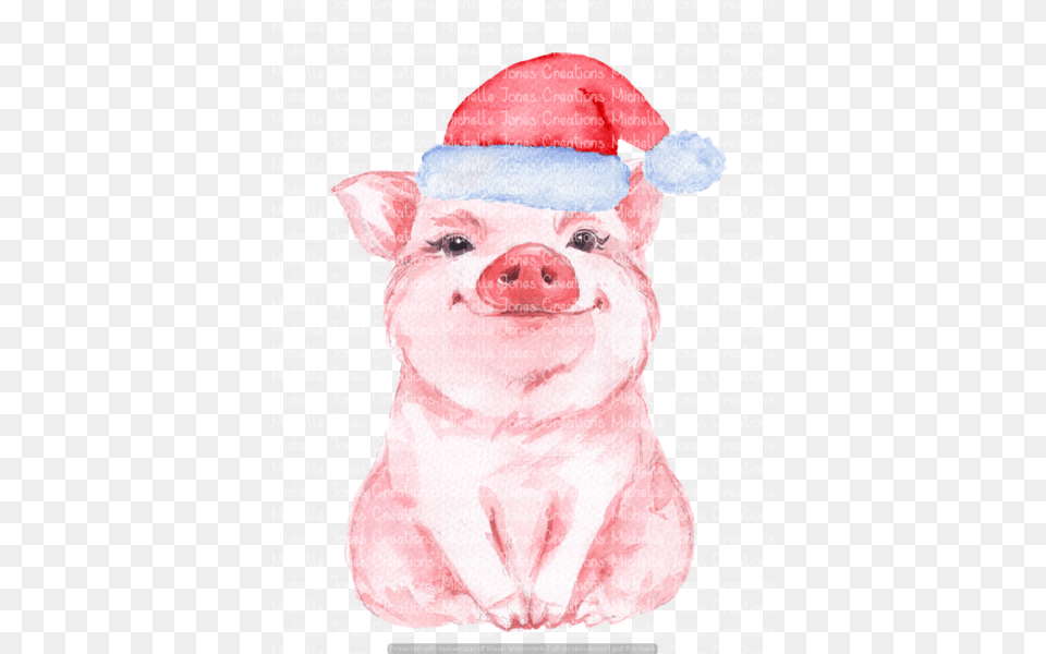 Pig With Santa Hat Pig With Bandana, Animal, Mammal, Nature, Outdoors Png
