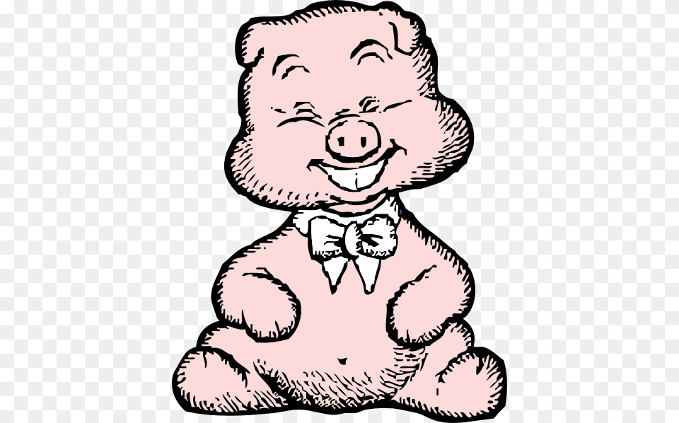 Pig With White Bowtie Clip Art For Web, Baby, Person, Face, Head Png