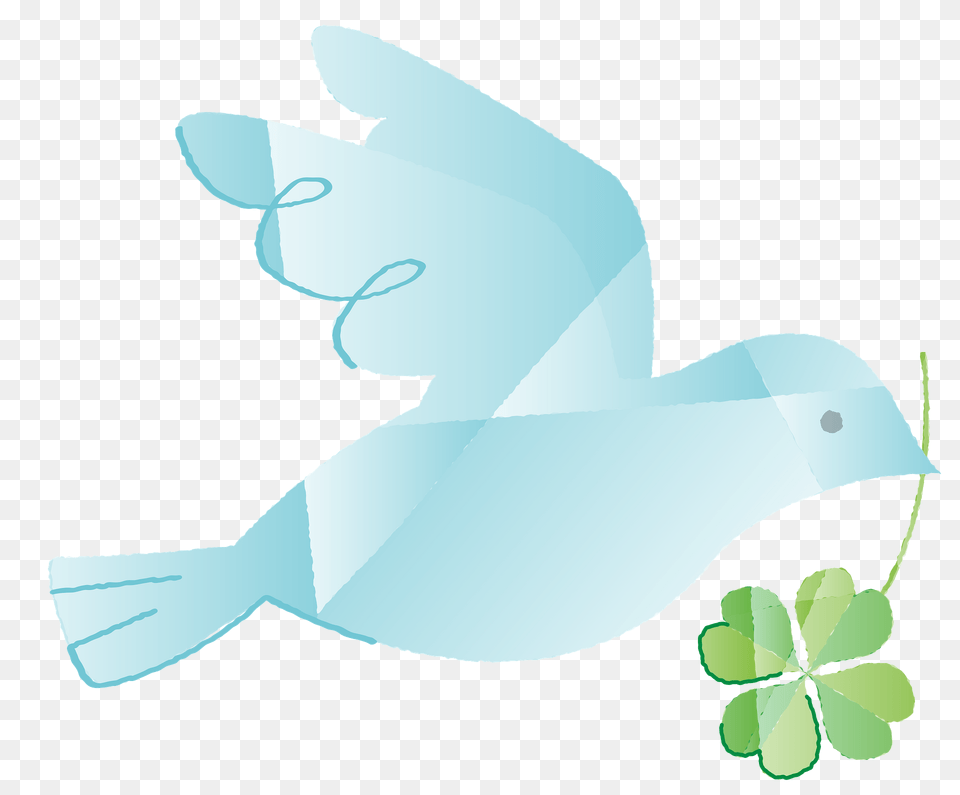 Pigeon Is Holding Clover Clipart, Animal, Bird, Jay, Fish Png Image
