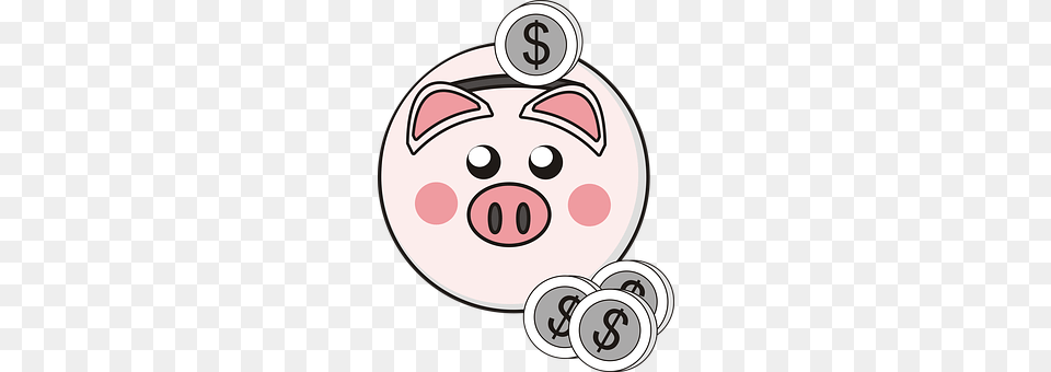 Piggy Bank Alarm Clock, Clock, Disk, Piggy Bank Png Image