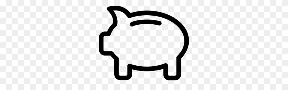 Piggy Bank, Gray Free Png