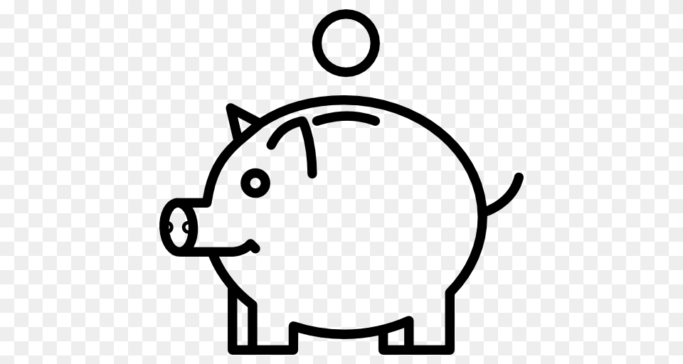 Piggy Bank, Stencil, Piggy Bank, Device, Grass Free Png Download