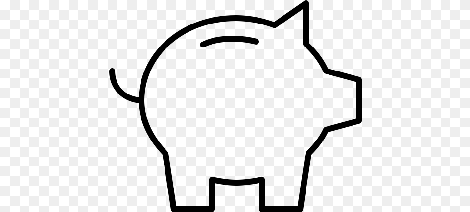 Piggy Bank By Throwaway Icons From Noun Project, Gray Png