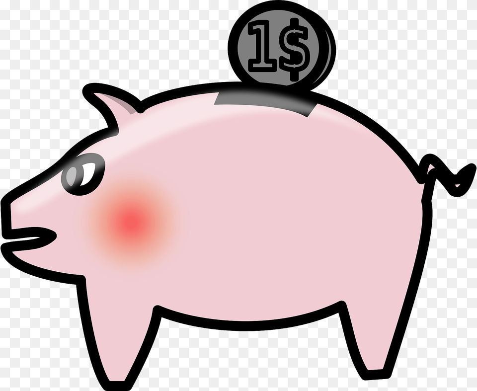 Piggy Bank Clipart, Piggy Bank, Animal, Mammal, Pig Png Image