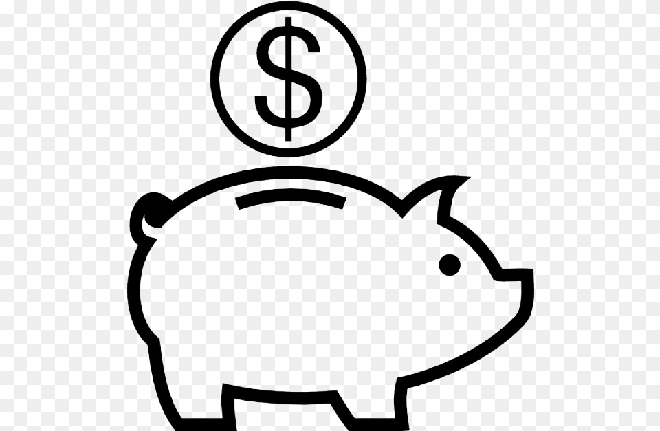 Piggy Bank Clipart Black And White, Piggy Bank Free Png Download