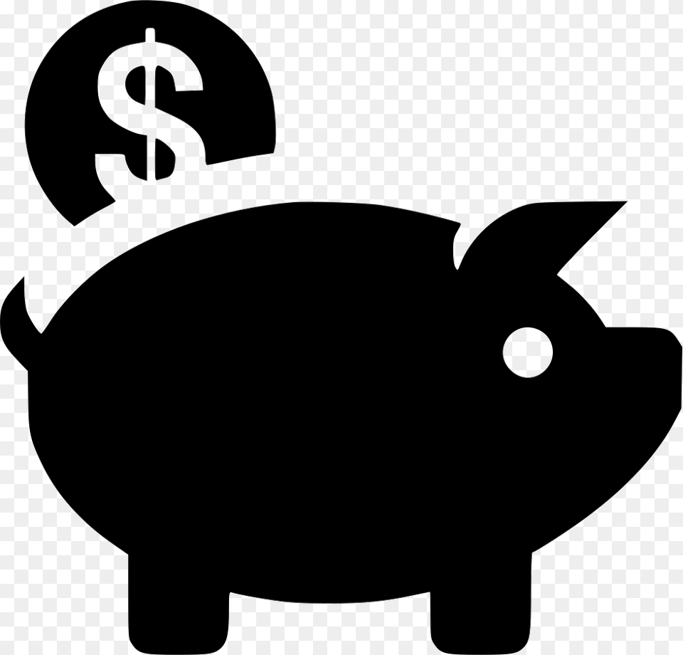 Piggy Bank Comments, Stencil, Silhouette, Piggy Bank, Animal Png