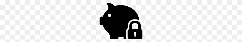 Piggy Bank Icon, Gray Free Transparent Png