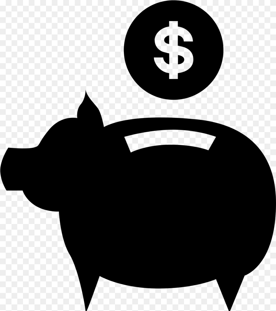 Piggy Bank Icon Black Piggy Banks, Gray Png