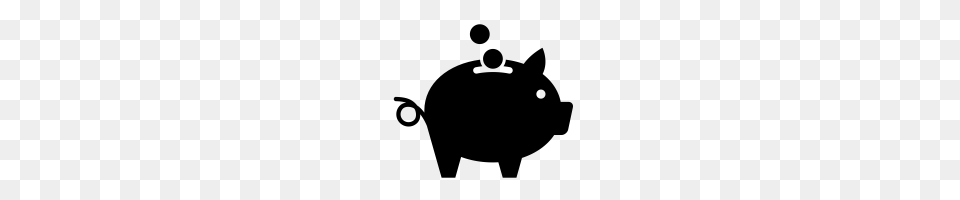 Piggy Bank Icons Noun Project, Gray Png