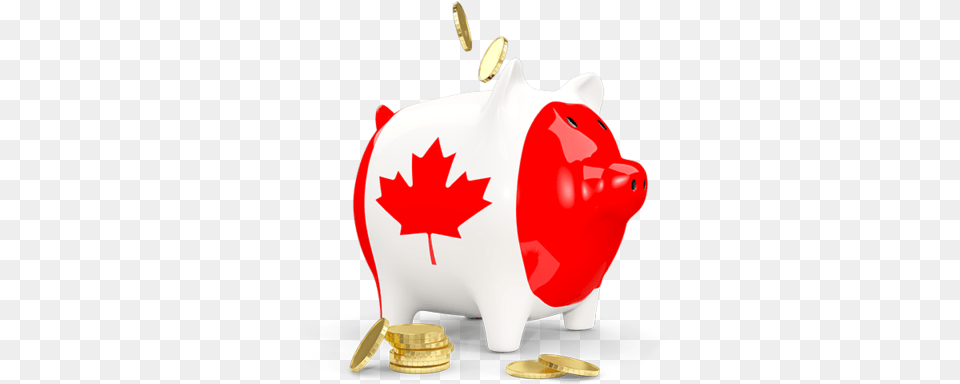 Piggy Bank Illustration Of Flag Canada New Zealand Piggy Bank, Leaf, Plant, Piggy Bank Free Transparent Png