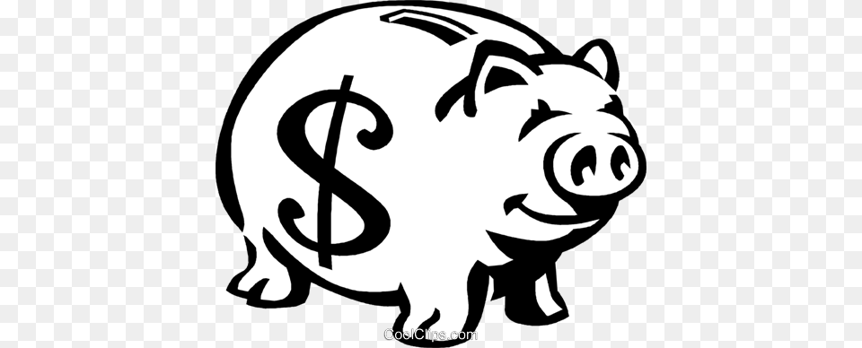 Piggy Bank Royalty Vector Clip Art Illustration, Stencil, Piggy Bank, Animal, Kangaroo Free Transparent Png