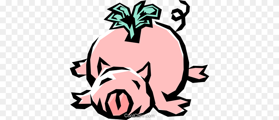 Piggy Bank Royalty Vector Clip Art Illustration, Animal, Hog, Mammal, Pig Free Png