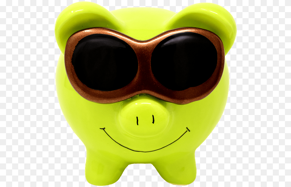 Piggy Bank Sunglasses Cool Figure Save Ceramic Cool Piggy, Accessories, Goggles, Piggy Bank Free Png Download