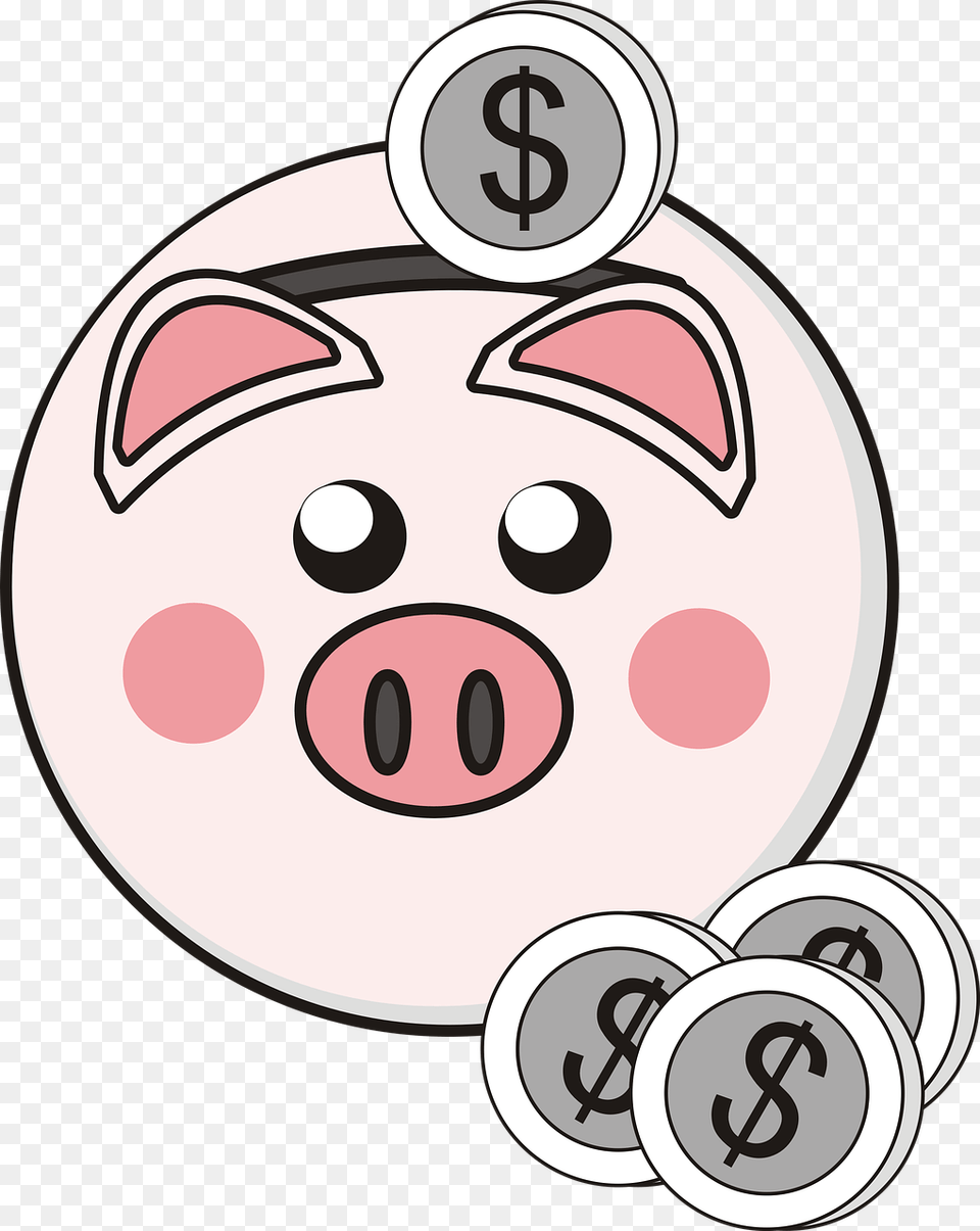 Piggy Bank With Dollar Coin Clipart, Device, Grass, Lawn, Lawn Mower Free Transparent Png
