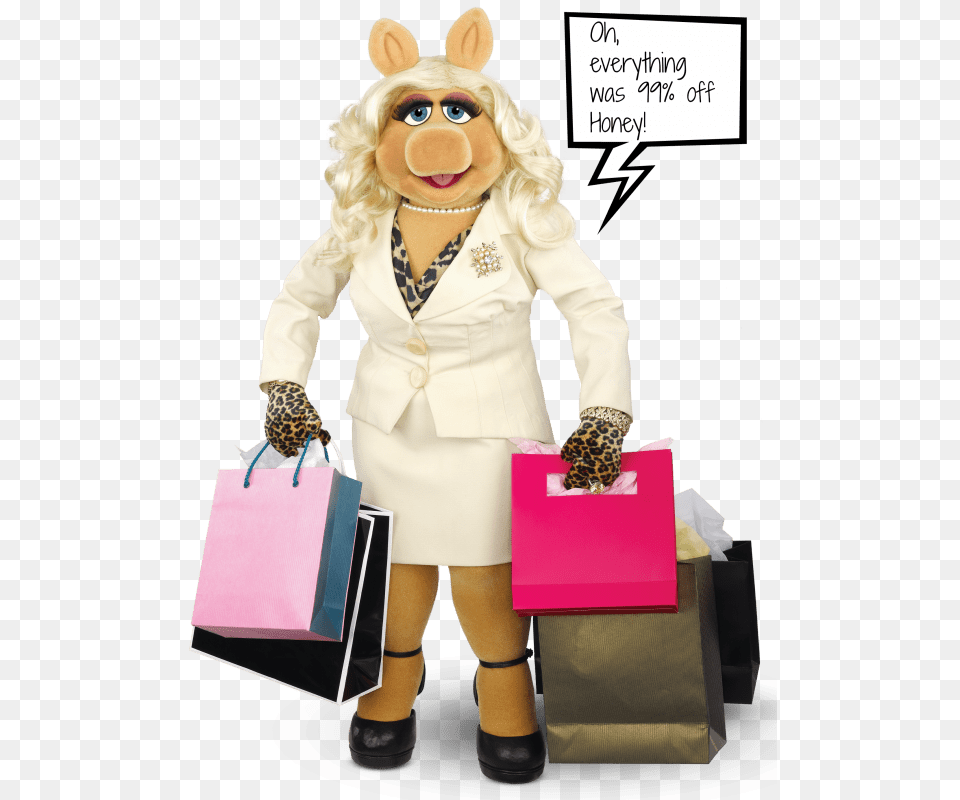 Piggy Miss Piggy In White, Bag, Woman, Adult, Person Free Transparent Png