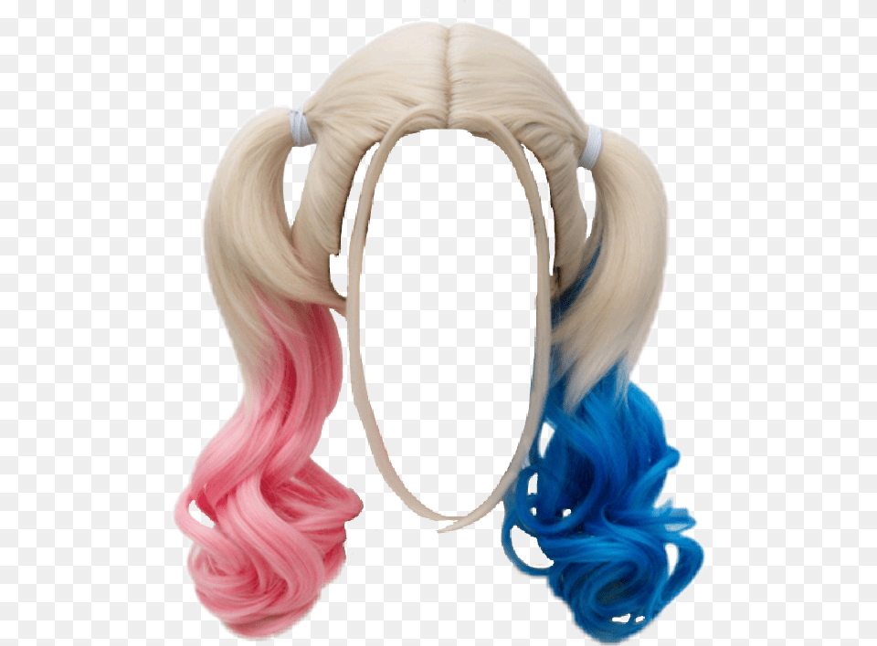 Piggytails Wig Harleyquinn Blonde Redandblue Kids Harley Quinn Wig, Adult, Female, Person, Woman Free Png