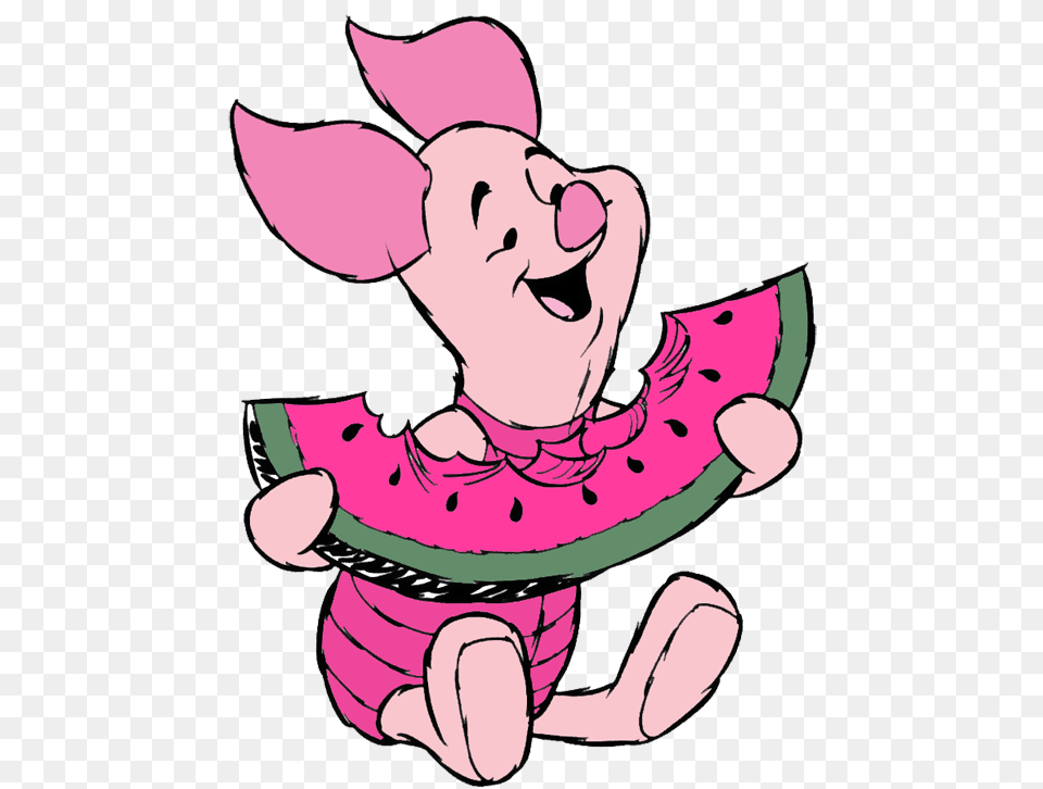 Piglet From Winnie The Pooh Eating, Food, Fruit, Plant, Produce Free Png Download