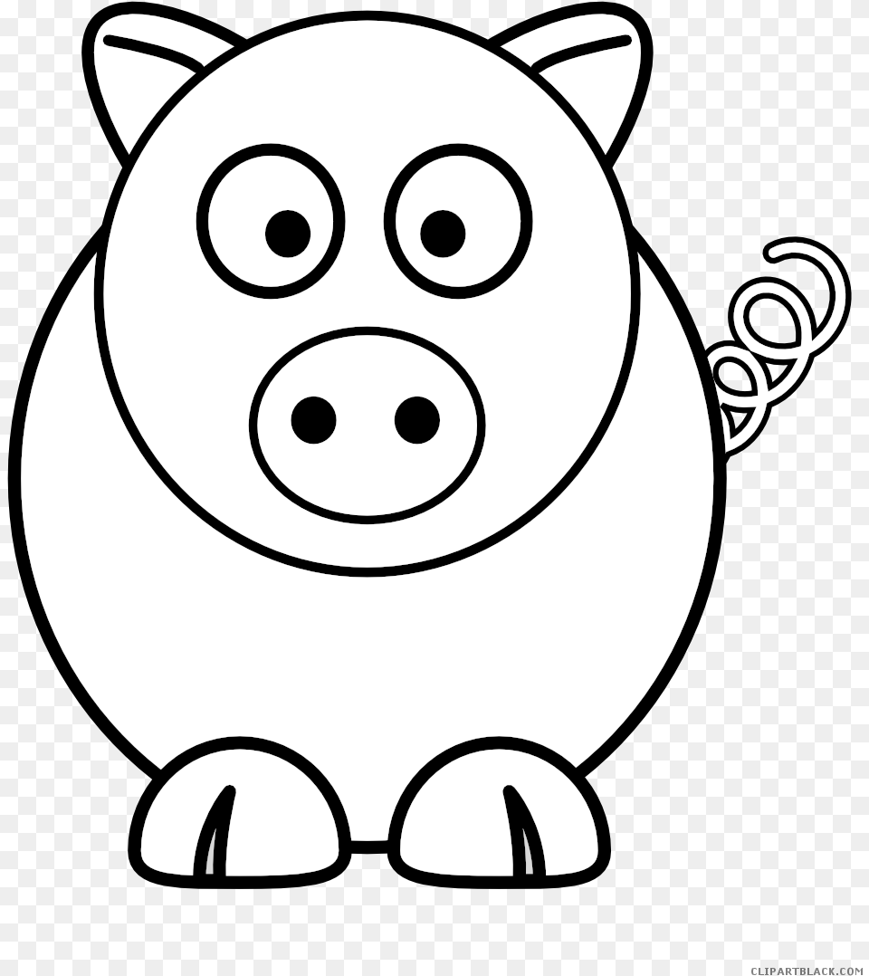 Pigs Clipart Outline Cartoon Pig Clipart, Piggy Bank, Animal, Mammal, Rat Free Png Download