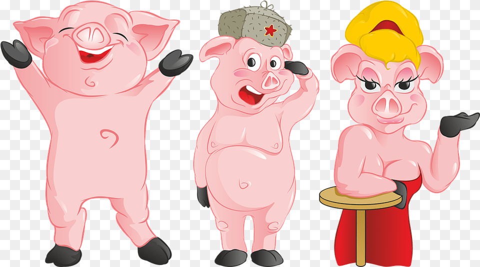Pigs Pink Pig Free On Pixabay Cartoon, Baby, Person, Face, Head Png Image